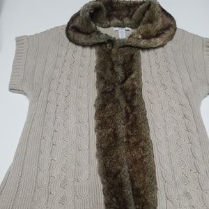 Style & Co Faux Fur Sweater Vest Size L